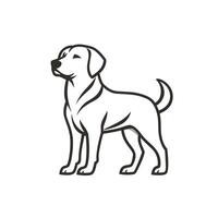 Flat Of Labrador Graphic Template with Subtle Texture vector