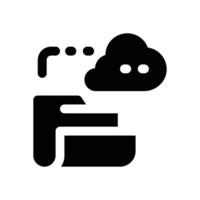 cloud backup glyph icon. Strong and solid icon for websites and mobile apps. vector