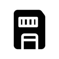 memory card glyph icon. Strong and solid icon for websites and mobile apps. vector