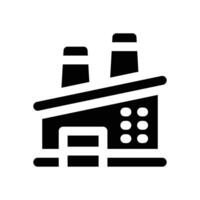 factory glyph icon. Strong and solid icon for websites and mobile apps. vector