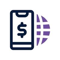 mobile phone dual tone icon. Sleek and modern icon for websites and mobile apps. vector