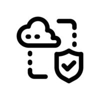 cloud protection line icon. Clean and minimalist icon for websites and mobile apps. vector