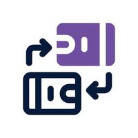 exchange dual tone icon. Sleek and modern icon for websites and mobile apps. vector
