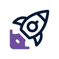 rocket dual tone icon. Sleek and modern icon for websites and mobile apps. vector