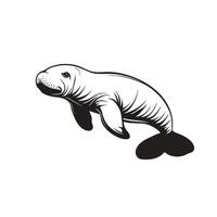 Minimalist Of Manatee Illustration for Branding vector
