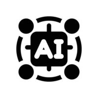 artificial intelligence glyph icon. Strong and solid icon for websites and mobile apps. vector