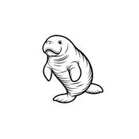 Modern Of Manatee Illustration for Branding vector