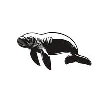 Creative Of Manatee Illustration with Subtle Texture vector