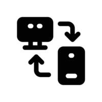 connection device glyph icon. Strong and solid icon for websites and mobile apps. vector