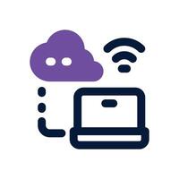 server monitoring dual tone icon. Sleek and modern icon for websites and mobile apps. vector