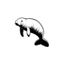 Elegant Of Manatee Graphic Template for Branding vector