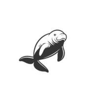 Flat Of Manatee Graphic Template for Branding vector