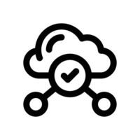 cloud sharing line icon. Clean and minimalist icon for websites and mobile apps. vector