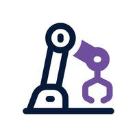 robotic arm dual tone icon. Sleek and modern icon for websites and mobile apps. vector