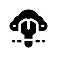 cloud service glyph icon. Strong and solid icon for websites, mobile interfaces, presentations, and visual branding. High quality and easy to edit. vector
