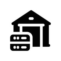 data warehouse glyph icon. Strong and solid icon for websites and mobile apps. vector