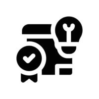 originality glyph icon. Strong and solid icon for websites and mobile apps. vector