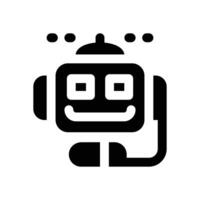 chat bot glyph icon. Strong and solid icon for websites and mobile apps. vector