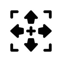 move glyph icon. Strong and solid icon for websites and mobile apps. vector