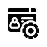 account management glyph icon. Strong and solid icon for websites and mobile apps. vector