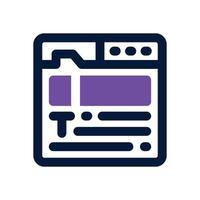 typography dual tone icon. Sleek and modern icon for websites and mobile apps. vector