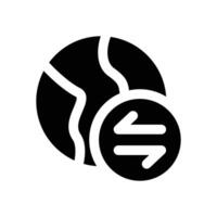 global transfer glyph icon. Strong and solid icon for websites and mobile apps. vector