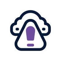 cloud alert dual tone icon. Sleek and modern icon for websites and mobile apps. vector