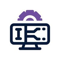 information system dual tone icon. Sleek and modern icon for websites and mobile apps. vector