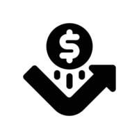 bounce back glyph icon. Strong and solid icon for websites and mobile apps. vector