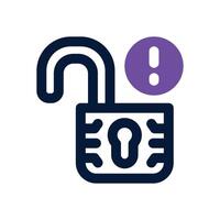 unlock dual tone icon. Sleek and modern icon for websites and mobile apps. vector