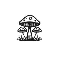 Flat Of Mushroom Design Element on White Background vector