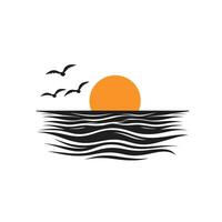Hand-Drawn Of Ocean Illustration for Branding vector