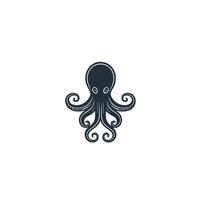 Elegant Of Octopus Isolated Clipart with Subtle Texture vector