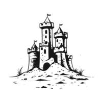 Elegant Of Sandcastles Icon Set on White Background vector