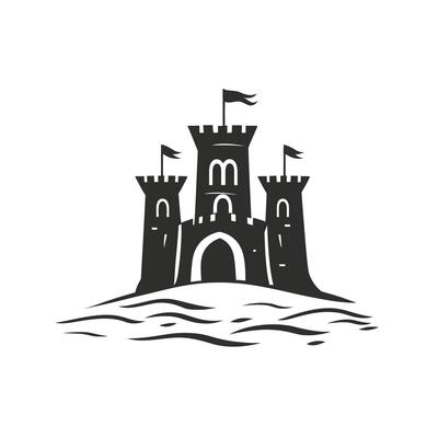 Flat Of Sandcastles Design Element with Subtle Texture