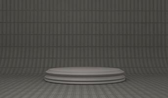 Round wooden podium, simple curve 3D illustration photo