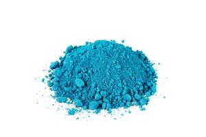 Bright blue Turquoise Powder Used in Art and Crafts Displayed on a White Background photo