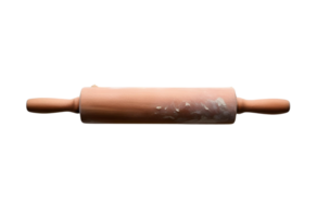Raw dough and rolling pin isolated, perfect for baking, cooking, and culinary photography use. png