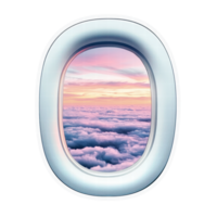 Airplane Window View With Pink Clouds png