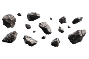 High Resolution Sci Fi Asteroids Floating in Space Image for Cosmic Art and Transparent Background png