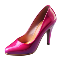 Elegant Pink High Heel Shoe with Gradient Shading on Transparent Background png