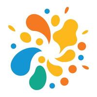 Semi Circular Arrangement of Abstract Color Splash vector