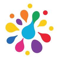 Abstract Composition of Rounded Multicolored Droplets vector