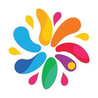 Burst of Rounded Shapes in Abstract Colorful Style vector