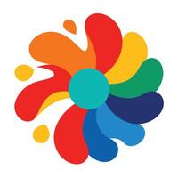 Rounded Shapes Colliding in Abstract Color Burst vector