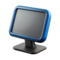 3D Rendered Monitor Display with Blue Edges on Transparent Background png