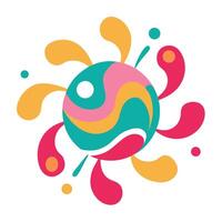 Rounded Candy Colored Splash in Abstract Style vector