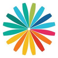 Rounded Color Forms Radiating in Artistic Abstract vector