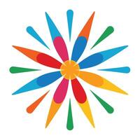 Central Point Exploding Into Rounded Colorful Forms vector
