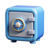 Safe Box of Light Blue with Combination Lock and Minimalist Design png